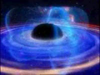 A large disk of gas around a black hole.