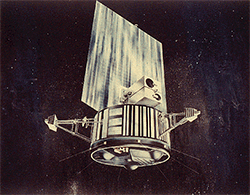An artist's impression of the OSO-8 satellite in space