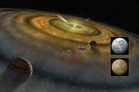 Artist's conception of the dust and gas disk surrounding Beta Pictoris.