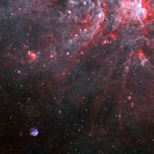 A wider view places G306.3-0.9 in context with star-formation regions in southern Centaurus. Chandra X-ray observations, Spitzer infrared data, and radio observations from the Australia Telescope Compact Array are merged in this composite.