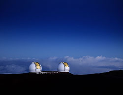 photograph of the Keck I and II domes