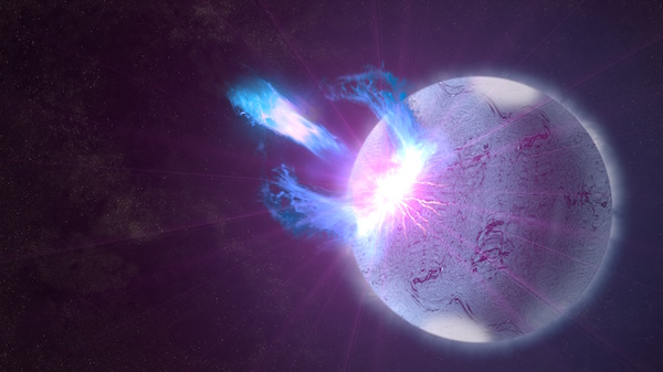 Artist illustration of a magnetar starquake
