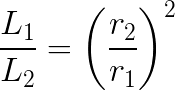 Equation for the ratio of L1 to L2