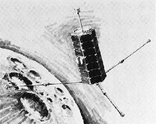 An artist's impression of the Apollo 16 subsatellite