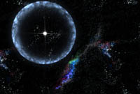 Artist conception of the December 27, 2004 gamma ray flare.