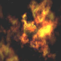 An Artist's concept of a magnetar. 