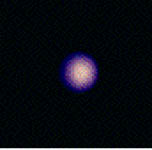 small blue and white sphere of gas