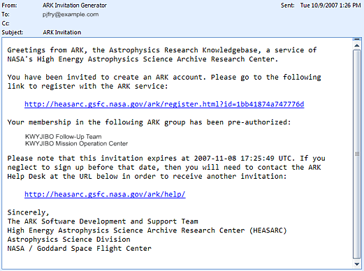 Invitation Message