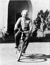 Einstein on bike
