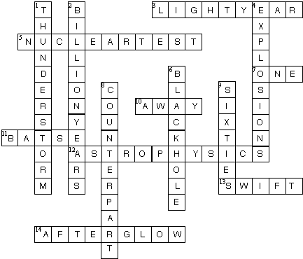 crossword puzzle solution