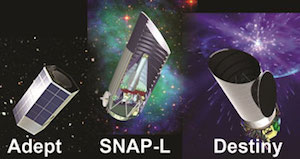 Artist conceptions of the 3 possible JDEM missions