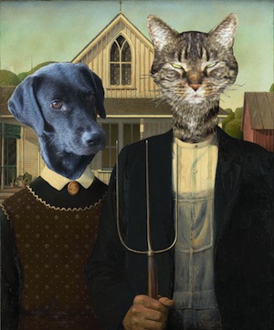 Sample mash-up using American Gothic and pictures of pets