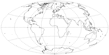 Aitoff map of the Earth