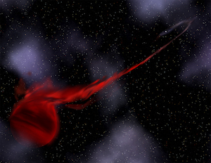 	
An artist's rendering of a low-mass planet and its pulsar companion. 