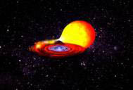 Artist's concept of a thermonuclear bust consuming a neutron star.