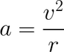 Equation for circular acceleration