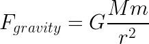 Gravitational force equation