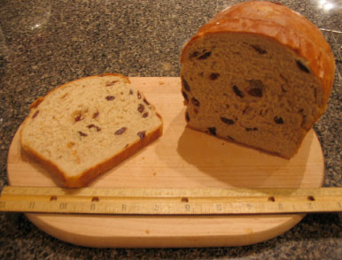 Loaf of raisin bread