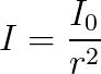 formula for intensity as a function of distance