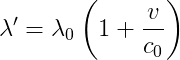 formula per lo spostamento Doppler di un'onda in termini di lunghezza d'onda