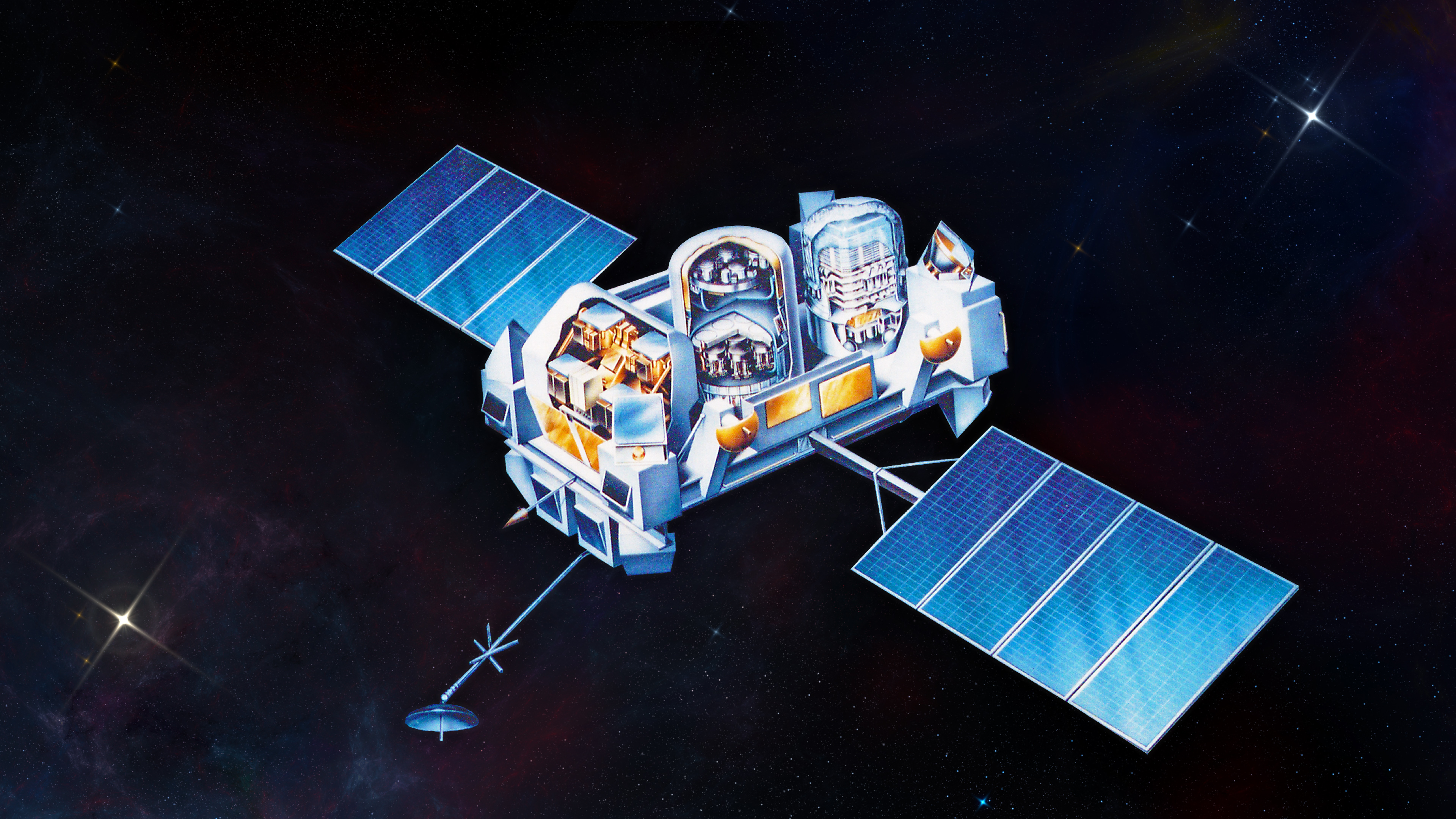 Artist concept of the CGRO satellite