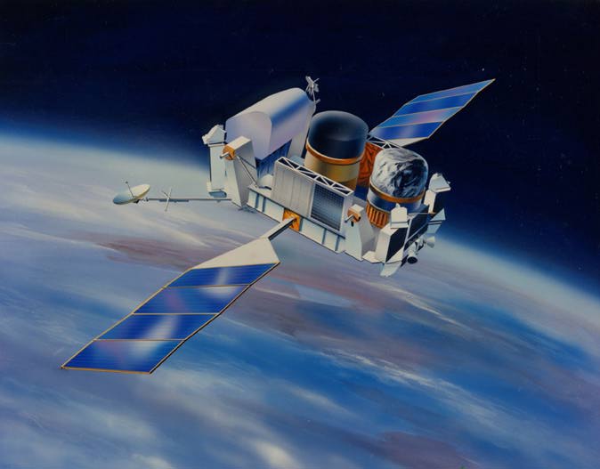 An artist's conception of the CGRO satellite