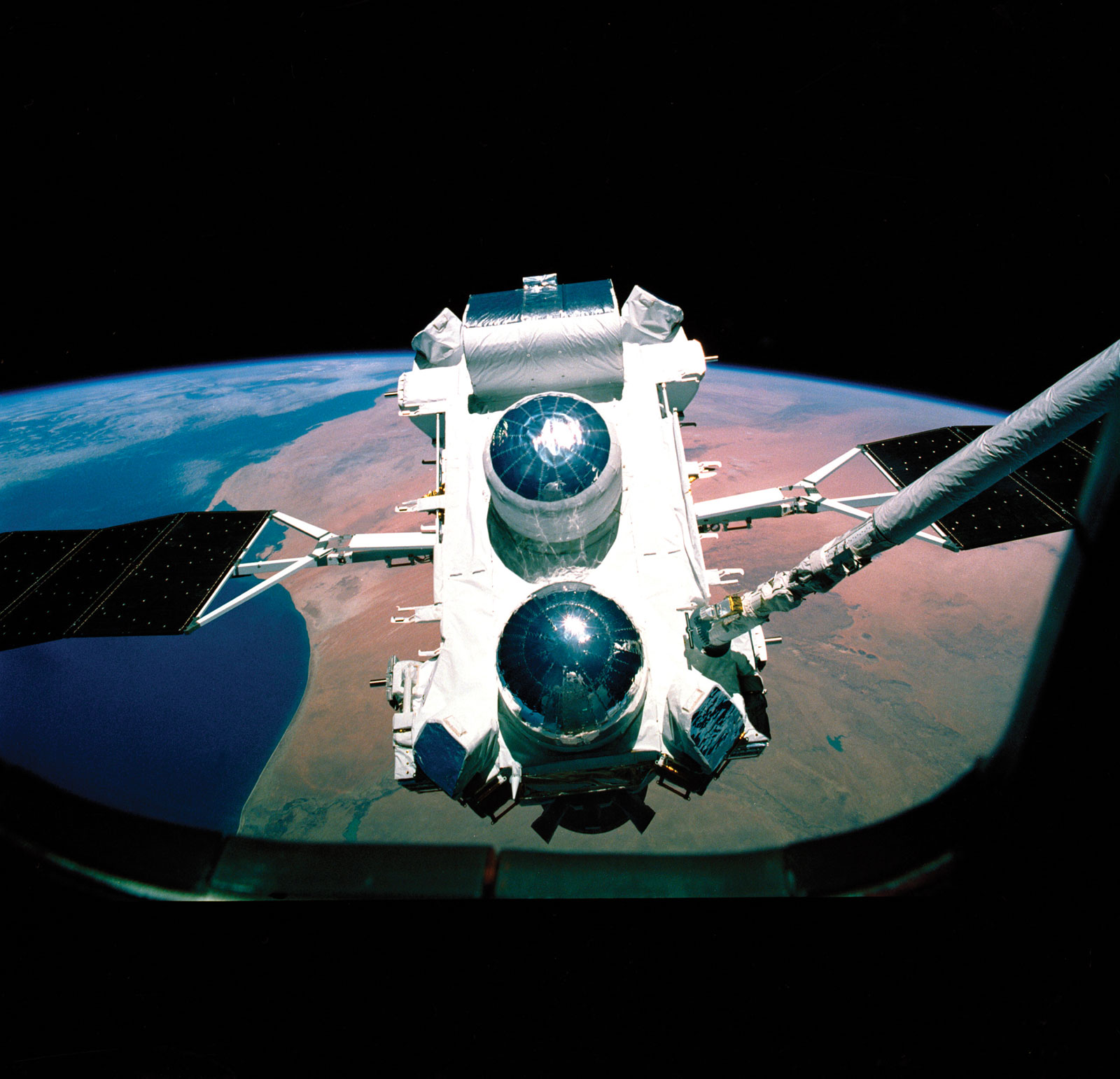 CGRO being deployed from the Space Shuttle Atlantis.
