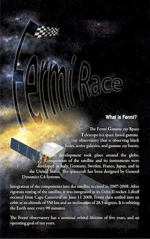 Front page of the Fermi Race rulebook