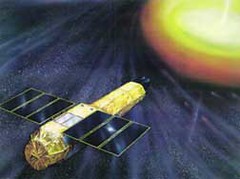Artists rendering of the Astro-E satellite.
