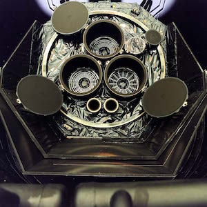 Preparation of the lower FM module of XMM, transport and rotating with lamp on into the LSS