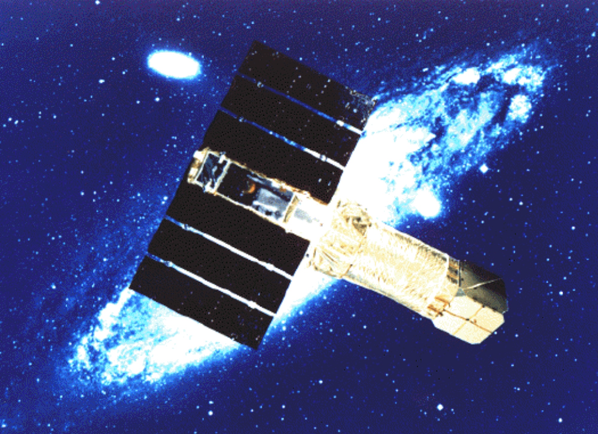 Illustration of the ASCA satellite in space