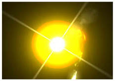 Blazar, with gamma-ray beam pointed toward earth
