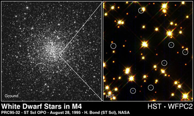 HST image of white dwarfs in M4