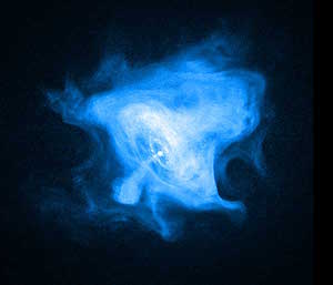 The pulsar at the center of the Crab Nebula